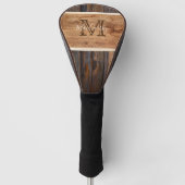 ウッド素朴トーンストライプブラウンゴルフヘッドカバー ゴルフヘッドカバー (正面)