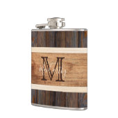 ウッド素朴トーンストライプブラウン フラスク (左)