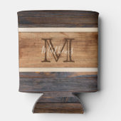 ウッド素朴トーンストライプモノグラム 缶クーラー (裏面)