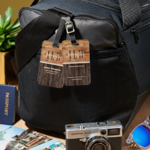 ウッド素朴トーンビジネスロゴ荷物タグ ラゲッジタグ