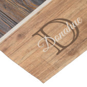 ウッド素朴トーンブラウンストライプモノグラムショートテーブル ショートテーブルランナー (コーナー)