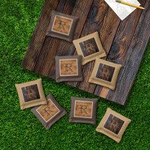 ウッド素朴トーンモノグラムコーンホールバッグ