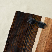 ウッド素朴トーンモノグラムストライプデザイン ビーチタオル (インサイチュ)