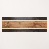 ウッド素朴トーンモノグラムストライプデザイン ヨガマット (正面(横))