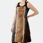 ウッド素朴トーンモノグラムストライプ垂直 エプロン (インサイチュ)