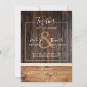 ウッド素朴トーン結婚式招待状 招待状 (正面)