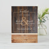 ウッド素朴トーン結婚式招待状 招待状 (スタンド正面)