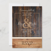 ウッド素朴トーン結婚式招待状 招待状 (裏面)