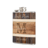 ウッド素朴トー結婚ン花婿介添人 フラスク (左)