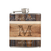 ウッド素朴トー結婚ン花婿介添人 フラスク (正面)