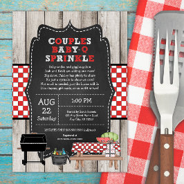 ウッド素朴ニュートラルカップルベビーQ散水シャワー 招待状