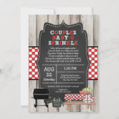 ウッド素朴ニュートラルカップルベビーQ散水シャワー 招待状 (正面)