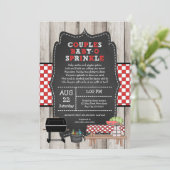 ウッド素朴ニュートラルカップルベビーQ散水シャワー 招待状 (スタンド正面)