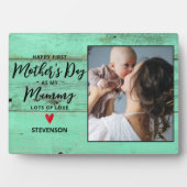 ウッド素朴ニューミイラ初の母の日 フォトプラーク (正面)