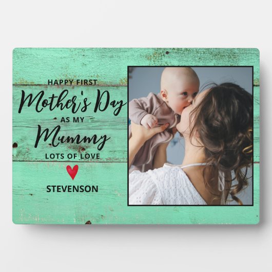 ウッド素朴ニューミイラ初の母の日 フォトプラーク (正面)