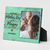 ウッド素朴ニューミイラ初の母の日 フォトプラーク (側面)