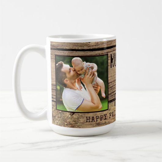 ウッド素朴ヌメロUNO PAPAフォトファーザーズの日 コーヒーマグカップ (左)