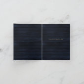 ウッド素朴ネイビーブルゴーニュ金ゴールドサンキューカード 招待状 (内部)