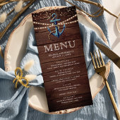 ウッド素朴ネイビーブルーいかり航海の結婚ズ メニュー