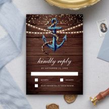 ウッド素朴ネイビーブルーいかり航海の結婚ズ