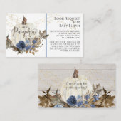 ウッド素朴ネイビーブルーフローラカボチャのブックリクエスト 名刺 (正面/裏面)