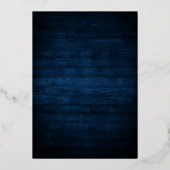 ウッド素朴ネイビーブルー赤面ピンクジオメトリック結婚ス 箔招待状 (裏面)