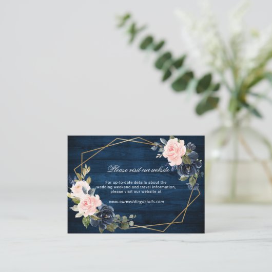 ウッド素朴ネイビー赤面幾何学的Webサイト詳細 エンクロージャーカード (スタンド正面)