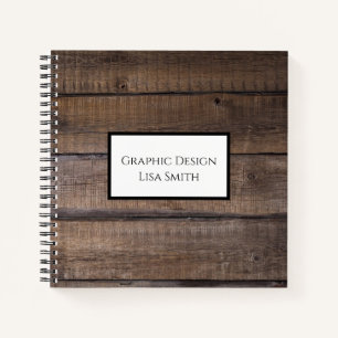 ウッド素朴ノートパーソナライズされた ノートブック