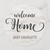 ウッド素朴ハローワールドウェルカムホームベビーサイン (裏面)