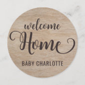 ウッド素朴ハローワールドウェルカムホームベビーサイン (裏面)