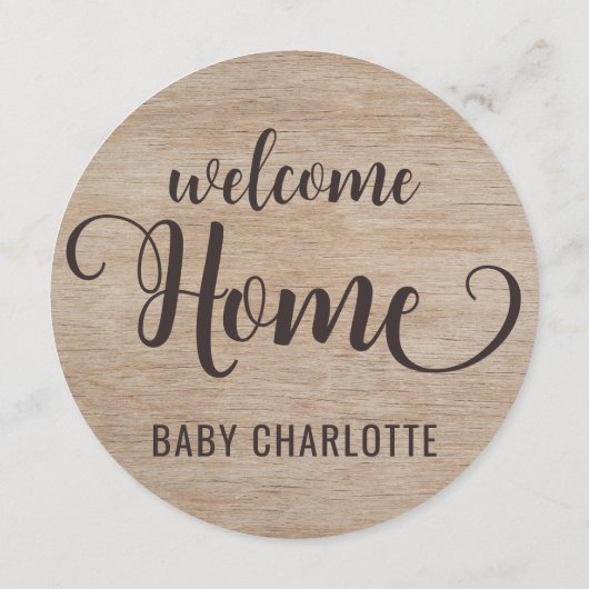 ウッド素朴ハローワールドウェルカムホームベビーサイン (裏面)