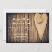 ウッド素朴ハートカントリーウェディング招待状 招待状 (正面)