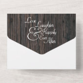 ウッド素朴ハートタイポグラフィ結婚ズ オールインワン招待状 (裏面)