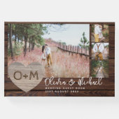 ウッド素朴ハートフォトコラージュニューライヴ結婚ェーズ ゲストブック (正面)