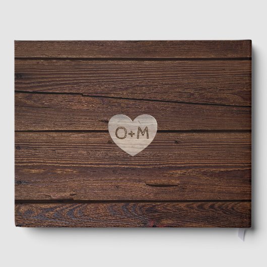 ウッド素朴ハートフォトコラージュニューライヴ結婚ェーズ ゲストブック (裏面)