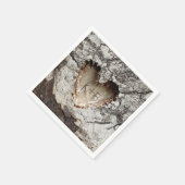 ウッド素朴ハート樺の木バーク結婚ズ スタンダードカクテルナプキン (角)