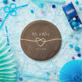 ウッド素朴ハート結婚ズ ペーパープレート (パーティー)