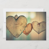 ウッド素朴ハート-結婚式招待状 招待状 (裏面)