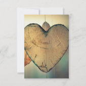 ウッド素朴ハート- RSVPカード (裏面)