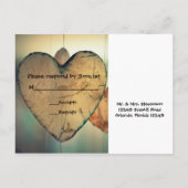 ウッド素朴ハート- RSVPポストカード インビテーションポストカード (裏面)