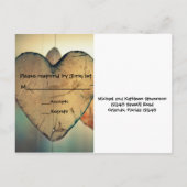 ウッド素朴ハート- RSVPポストカード インビテーションポストカード (裏面)