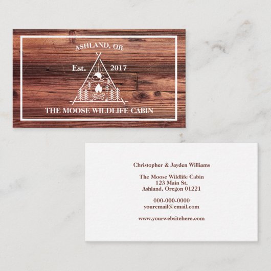 ウッド素朴バケーションレンタルプロパティキャビン 名刺 (正面/裏面)