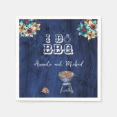 ウッド素朴バックヤード私はBBQリハーサルディナーをする スタンダードカクテルナプキン (正面)