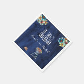 ウッド素朴バックヤード私はBBQリハーサルディナーをする スタンダードカクテルナプキン (角)