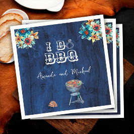 ウッド素朴バックヤード私はBBQリハーサルディナーをする スタンダードカクテルナプキン