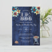 ウッド素朴バックヤード私はBBQリハーサルディナーをする 招待状 (スタンド正面)