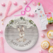 ウッド素朴バニーラビットカスタムベイビーシャワー ペーパープレート (パーティー)
