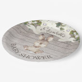 ウッド素朴バニーラビットカスタムベイビーシャワー ペーパープレート (アングル)