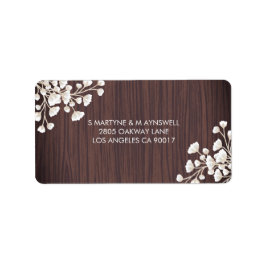 ウッド素朴バビーズブレスジプソフィラウェディングRSVP ラベル