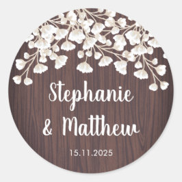 ウッド素朴バビーズブレスジプソフィラ結婚ズ ラウンドシール